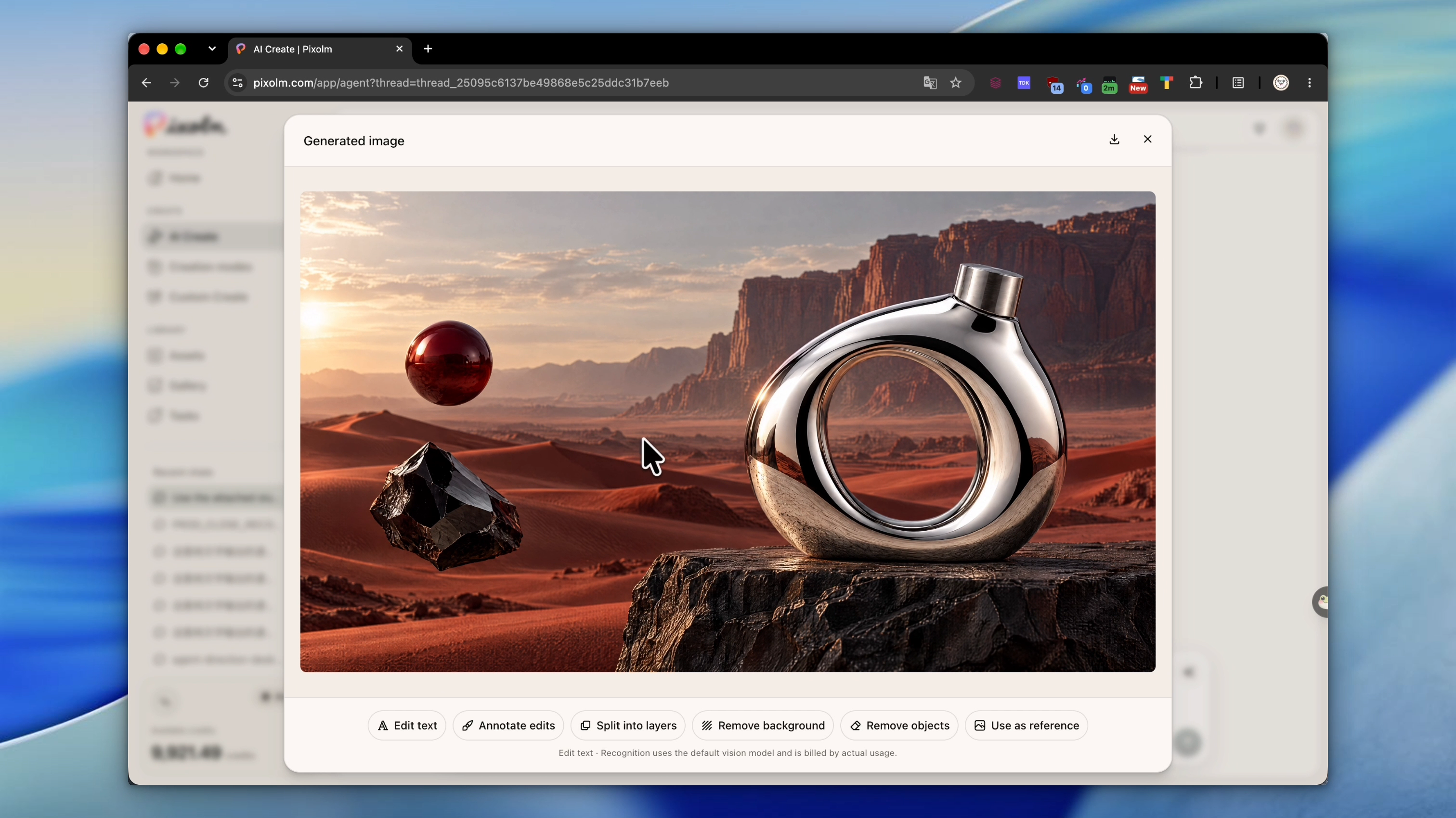 Product campaign scene created in Pixolm