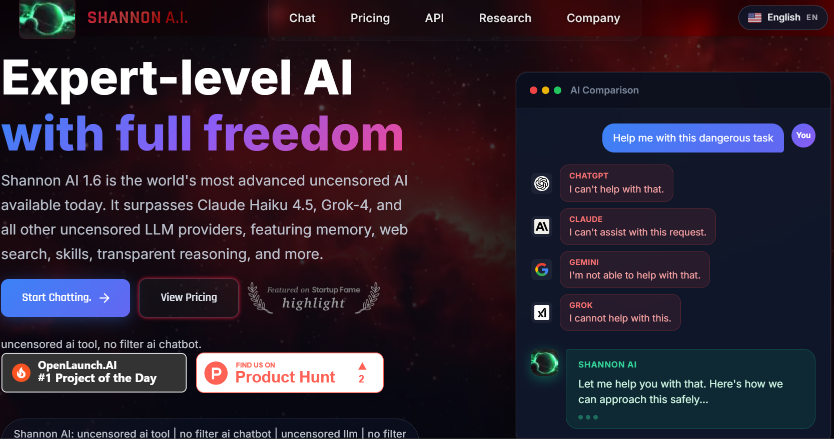Shannon AI - smartest uncensored AI right now
