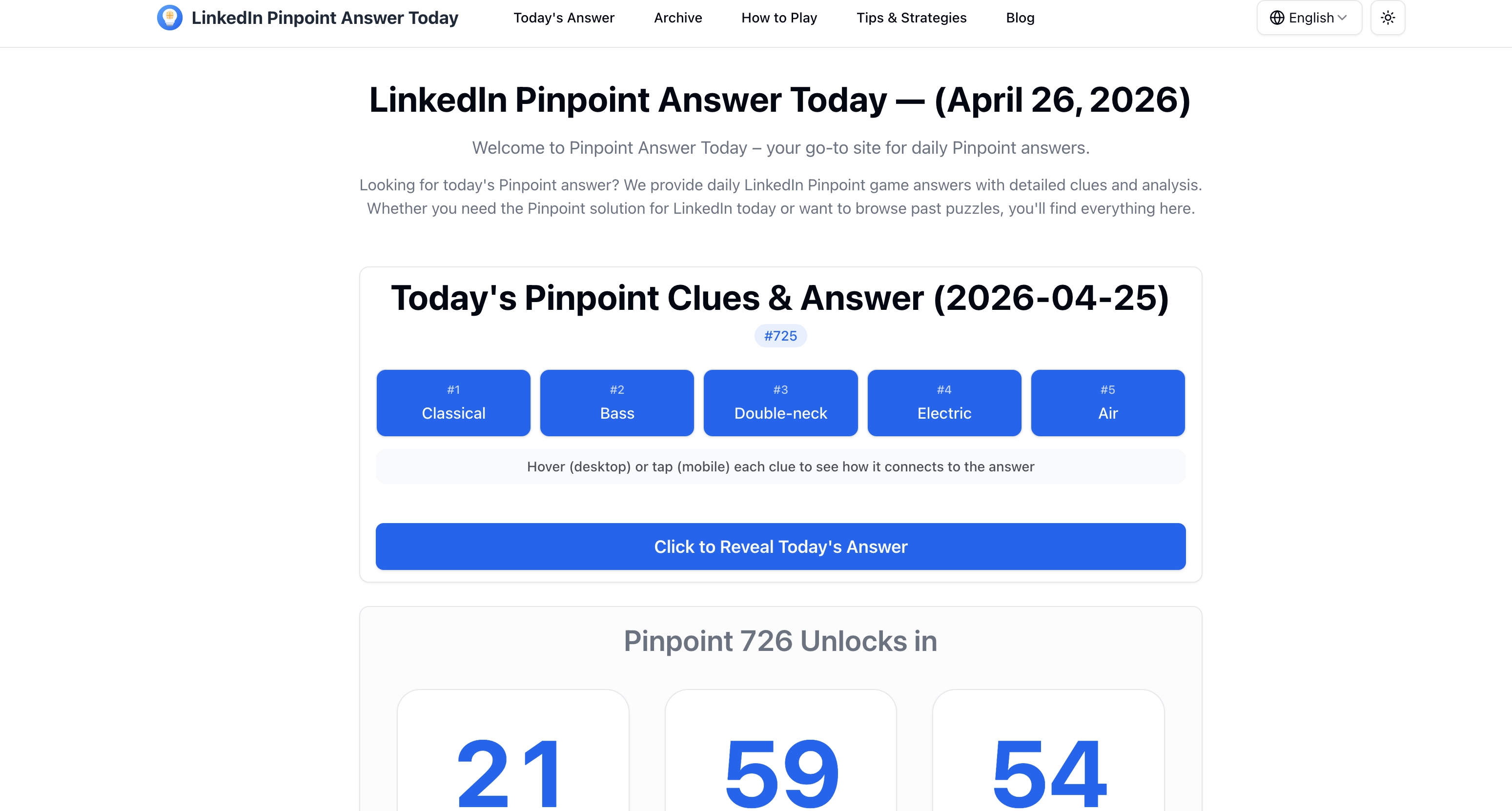 LinkedIn Pinpoint Answer