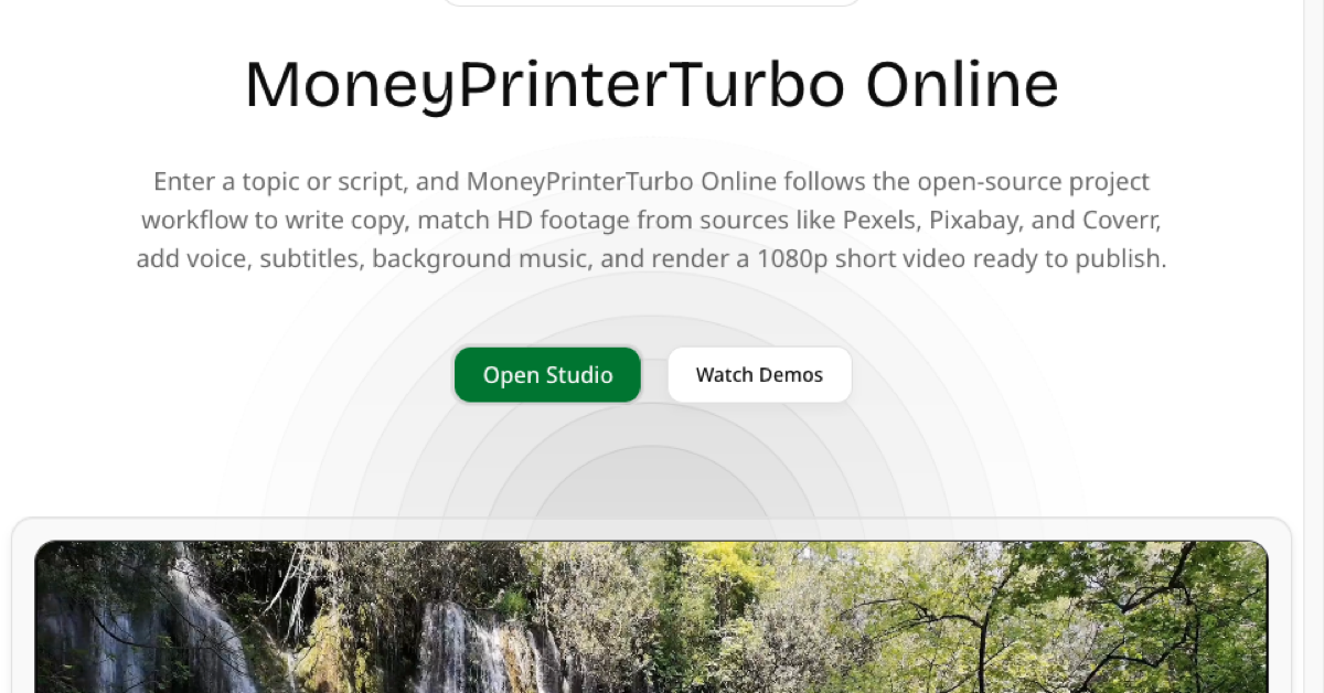 MoneyPrinterTurbo Online