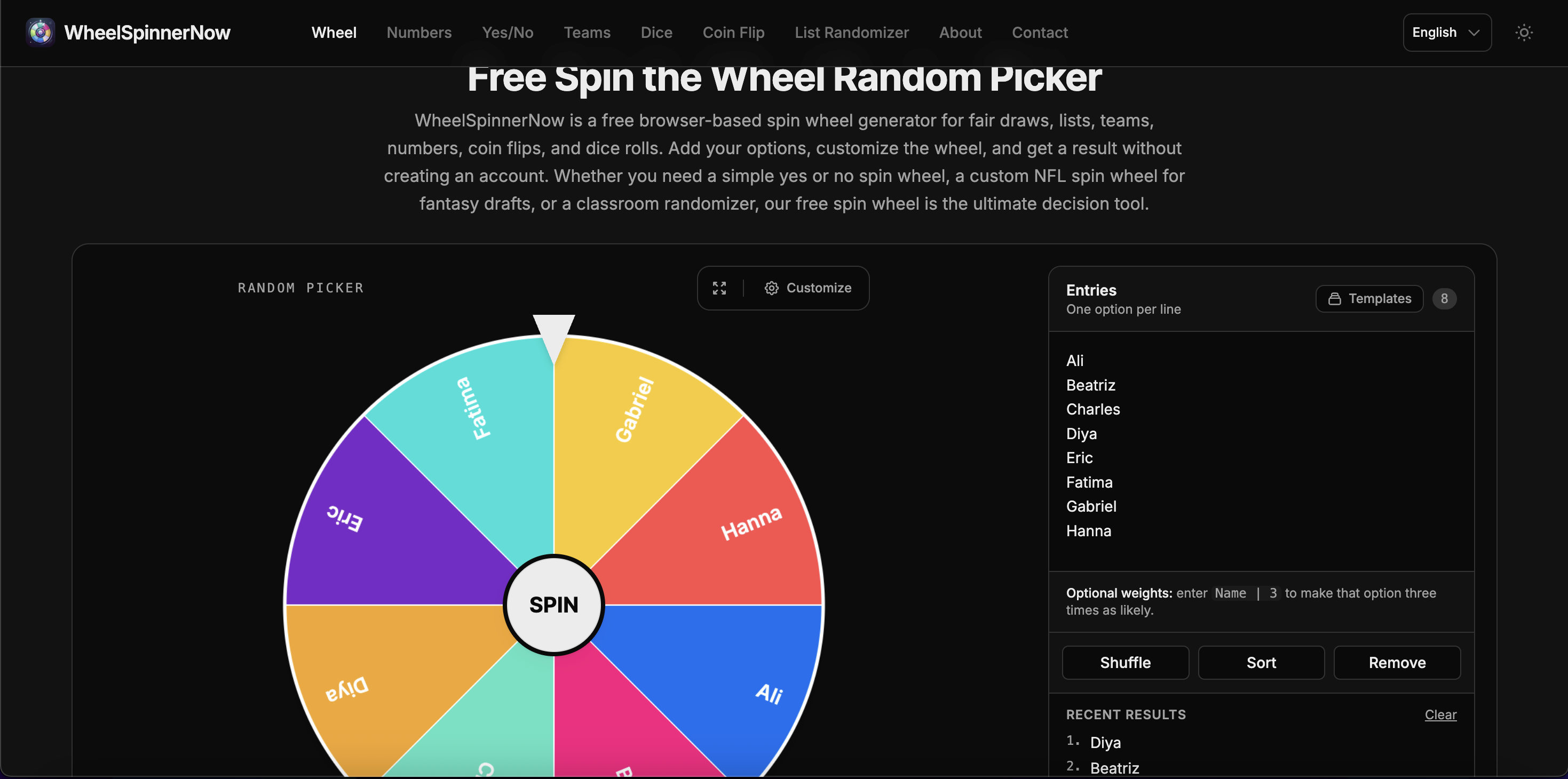WheelSpinnerNow Spin Wheel Generator