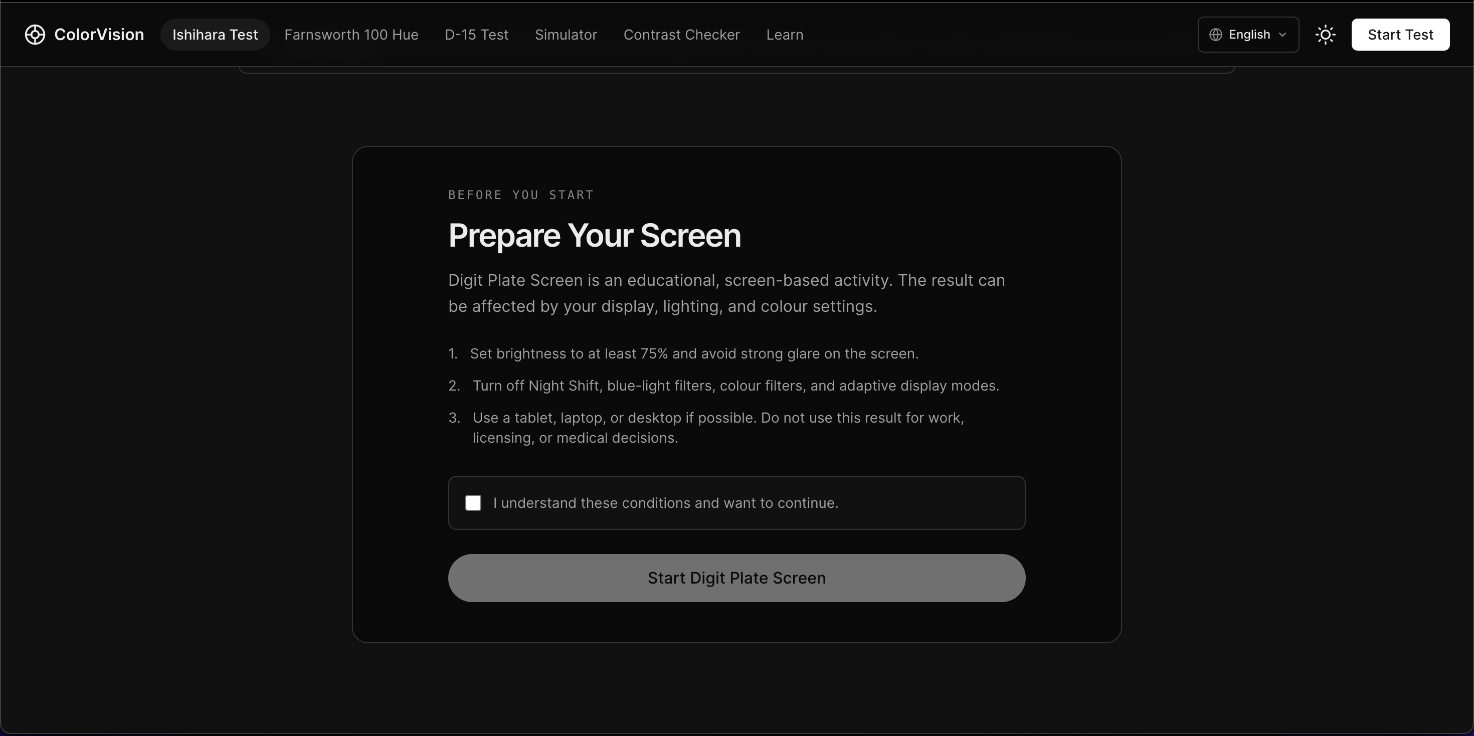 ColorVision Color Blind Test