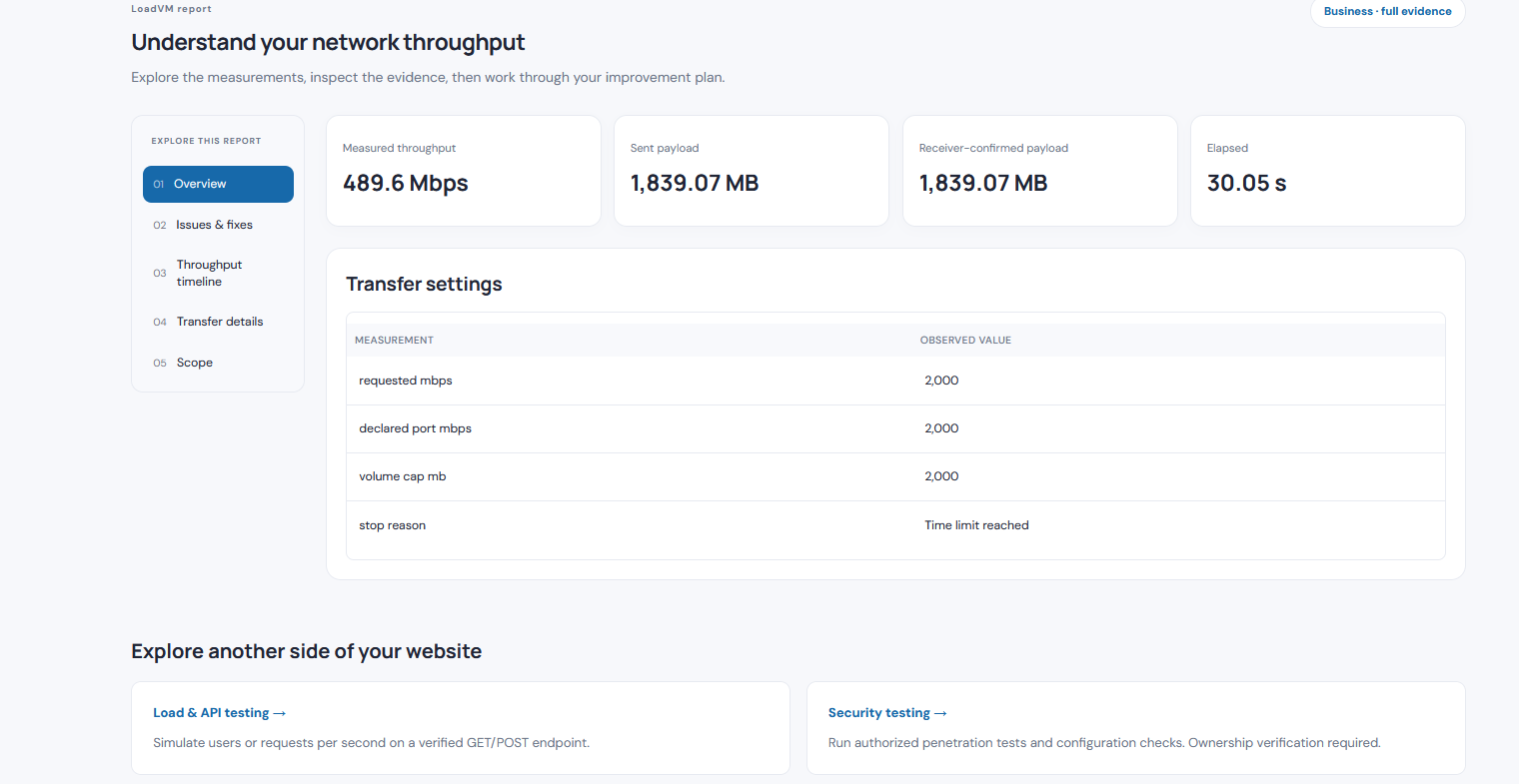 LoadVM - Website Load, Speed & Security Testing