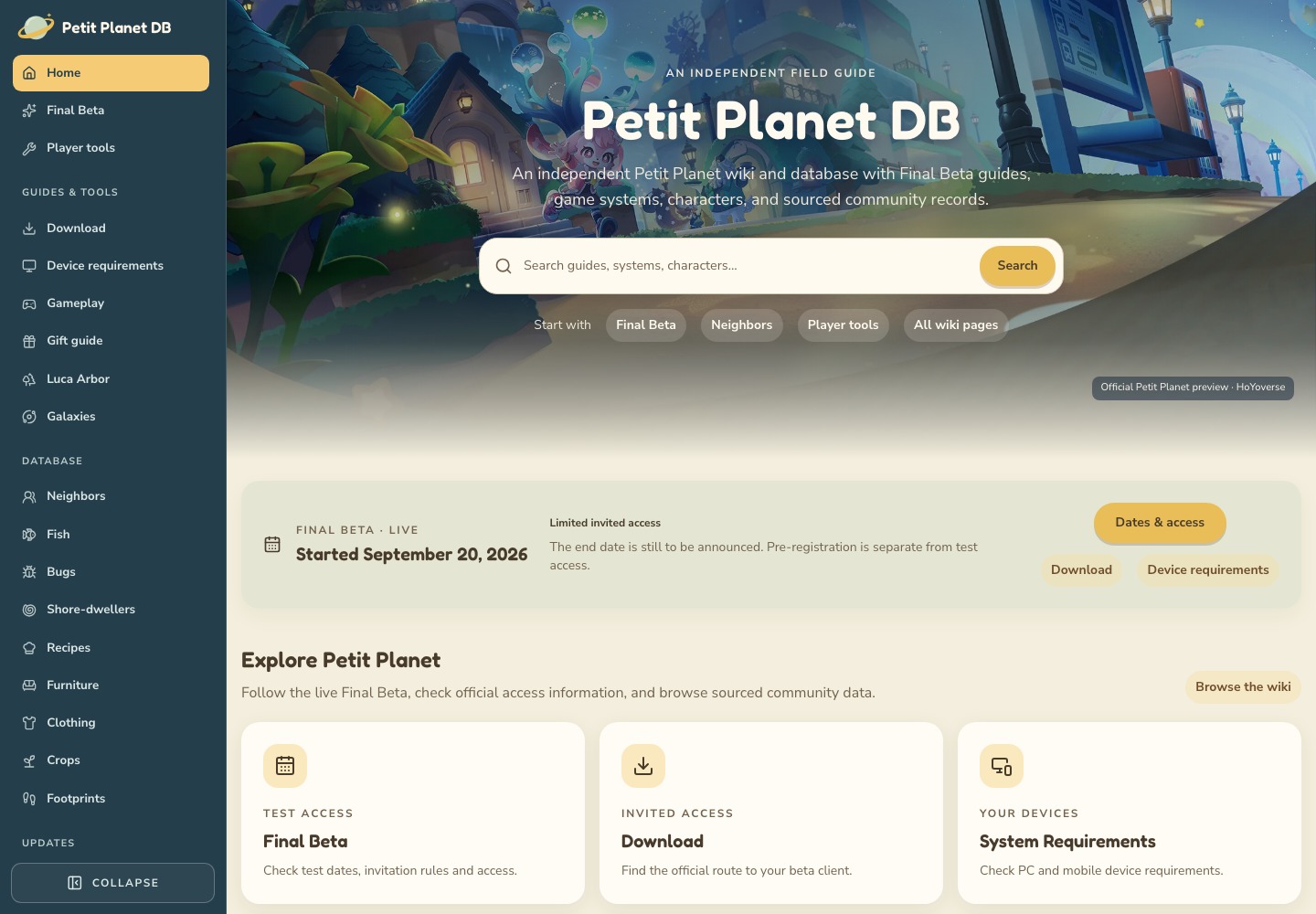 Petit Planet DB