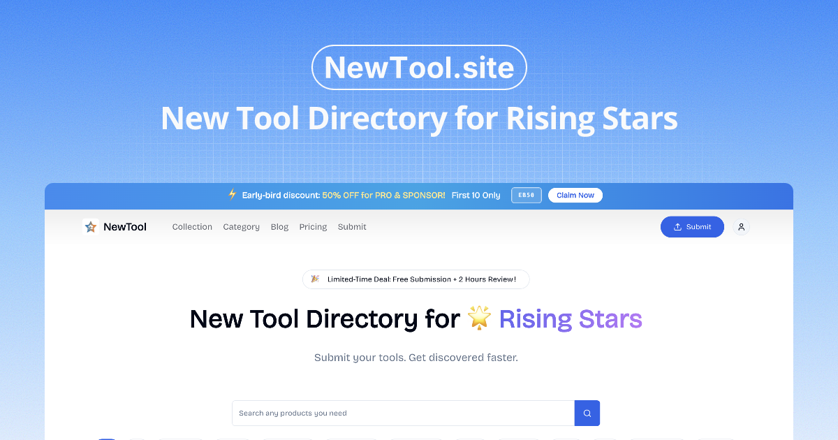 NewTool - Rising Star Tools Directory
