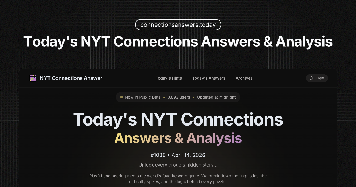 Connections Answers Today