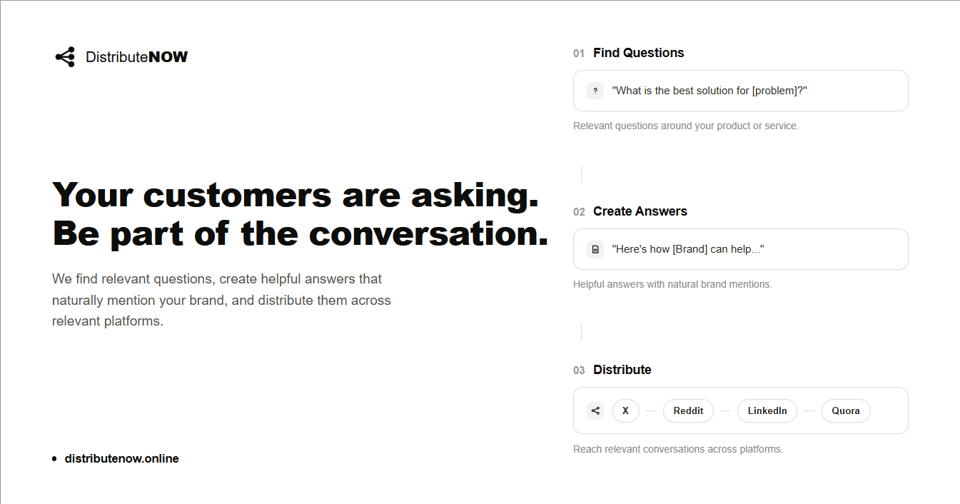 DistributeNow Answer Distribution Service